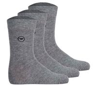 TOM TAILOR Unisex Kinder Socken, 3er Pack - Strümpfe, Baumwolle, Logo, einfarbig Grau 35-38