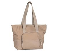 Shopper TOM TAILOR "Viene", Damen, Gr. B/H/T: 40cm x 28cm x 13cm, taupe, Nylon, clean, gepflegt, unifarben, Taschen Shopper, fein genarbtes Lederimitat trifft auf leichtes Nylon mit feinem Logo (91879