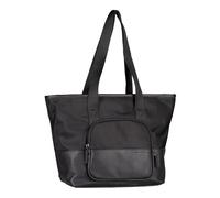 Shopper TOM TAILOR "Viene", Damen, Gr. B/H/T: 40cm x 28cm x 13cm, schwarz, Nylon, clean, gepflegt, unifarben, Taschen Shopper, fein genarbtes Lederimitat trifft auf leichtes Nylon mit feinem Logo (578