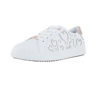 Plateausneaker TOM TAILOR, Mädchen, Gr. 36, rosa (weiß, roségoldfarben), Lederimitat, Schuhe Plateausneaker, Freizeitschuh, Halbschuh, Schnürschuh mit süßem Herzchendruck (29651854-36) weiß, roségoldf