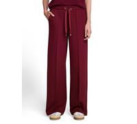 Stoffhose TOM TAILOR "Loose - Straight", Damen, Gr. 38, Länge 32, preppy plum, Web, Obermaterial: 51% Polyester, 42% Viskose, 7% Elasthan, unifarben, bequem lang, Hosen Stoffhose, Sommerhose - weites