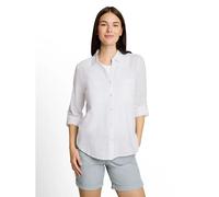Tom Tailor Damenbluse With Slub Structure 1035247 Regular Fit Weiß Gr. 38 mit Brusttaschen