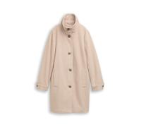 Wollmantel TOM TAILOR, Damen, Gr. XXL, beige heringbone, Strick, Obermaterial: 85% Wolle, 15% sonstige Fasern. Futter: 100% Polyester, Fischgratmuster, regular fit ca. Mitte Oberschenkel, Rundhals, Bü