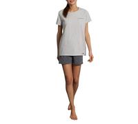 TOM TAILOR Damen Schlafanzug - Sleepwear, Rundhals, kurzarm Blau/Weiß L