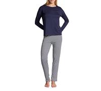 TOM TAILOR - Langes Pyjama Set mit Streifenhose blau 42
