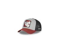Tom und Jerry Cap für Damen und Herren, Trucker-Kappe, verstellbar und authentisch, Grau/Rot/Schwarz, One size