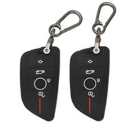 TOMALL 2 Pack für BMW Schlüsselanhänger Abdeckung mit Schlüsselanhänger, 4 Tasten Silikon Gummi Schlüsselanhänger Fall Fit für BMW X1 X2 X3 X4 X5 X6 X7 M5 2 3 5 6 7 Serie Autoschlüssel Abdeckung