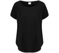 Tombo Damen Sport T-Shirt mit weitem Ausschnitt - Schwarz | XS