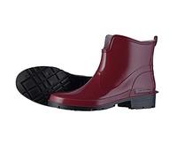 tomBrook Damen Gummistiefel Regenstiefel Stiefelette Zum Abendkleid - Gummistiefel Damen Outdoor Gummistiefelletten Wasserdicht in Weinrot Größe 38