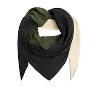 TOMEEK Schal Damen Baumwolle Dreieckstuch Halstuch Damen Dreieck Schal Farbkombination Musselin Halstuch 200cm x 120cm(Grün & Weiß)