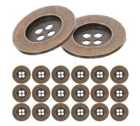 TOMETURE 20 Stück Retro Metallknöpfe mit Vier Löchern Einfache Zierknöpfe aus Kupfer für Kleidung und Hüte zum Nähen und Selbstgemacht Zubehör