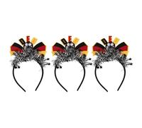 TOMETURE 3er-Pack deutsche Fußball-Stirnbänder - Fußball-Haarbänder - Sport-Haaraccessoires für Damen und Herren am Spieltag - Fanartikel