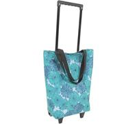 TOMETURE Faltbarer Einkaufswagen mit Rädern und 21kg Tragkraft Tragbare Einkaufstasche aus Canvas und Abs als Reise und Einkaufstrolley