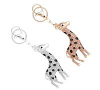 TOMETURE Giraffe Schlüsselanhänger mit Lebensechter Form 2 Stück aus Legierung und Feiner Verarbeitung für Selbstgemacht Anhänger als Taschenanhänger und Schlüsselanhänger für Rucksäcke