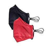 Tommie Copper Community Wear Gesichtsmasken, Schwarz und Granatapfel, 2 Stück