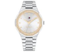 Tommy Hilfiger 1782723 Damen-Armbanduhr, silberfarbenes Zifferblatt, Edelstahl, Silber, Armband