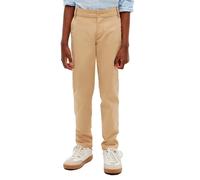 Chinohose TOMMY HILFIGER, Jungen, Gr. 3 (98), N-Gr, gentle gold, Web, Obermaterial: 97% Baumwolle, 3% Elasthan, regular fit lang, Hosen Chinohose, Kinder bis 16 Jahre (41870357-3) gentle gold
