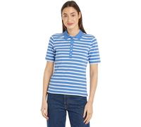 Tommy Hilfiger 1985 REG PIQUE STRIPE POLO SS Kurzarm Poloshirts Damen, Blau (Breton Ecru/Blue Spell), L
