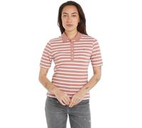 Tommy Hilfiger Damen Poloshirt Kurzarm 1985 Pique Stripe Polo Regular Fit, Mehrfarbig (Breton Stp/ Teaberry/ Ecru), S