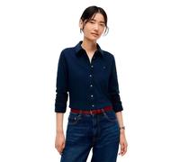 Tommy Hilfiger Slim Fit Hemdbluse im langärmeligen Design Modell '1985' in Marine, Größe L