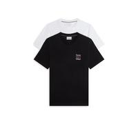 Tommy Hilfiger Men's 2-Pack Chest Graphic Reg Tees MW0MW45091 S/S T-Shirt, Multi (White/Black), M