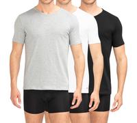 Tommy Hilfiger Herren Stretch VN Tee SS 3PACK UM0UM03137 Langarmhemd, Mehrfarbig (Black/White/Grey Heather), L