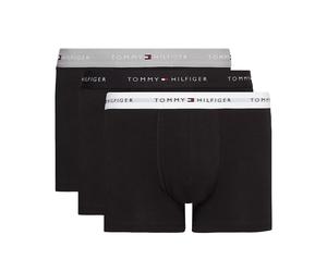 Tommy Hilfiger 3er Pack Trunk WB Boxershorts Herren Grey Heather Black White - Schwarz / S