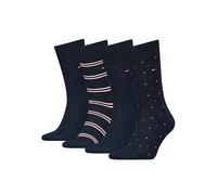Tommy Hilfiger 4 Paar Herren TH Men Giftbox 4P Gr. 39-46 Business Socken Geschenkbox, Farbe:Navy, Socken & Strümpfe:39-42