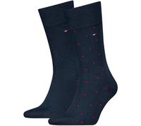 Socken TOMMY HILFIGER "TH MEN SOCK 2P DOT", Herren, Gr. 43-46, blau (schwarz navy), Baumwollmischung, normal, Socken, mit klassischer Markenprägung (57243450-43) schwarz navy