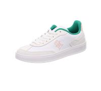 Plateausneaker TOMMY HILFIGER "TH HERITAGE COURT SNEAKER" Gr. 40, grün (weiß, grün) Damen Schuhe Sneaker mit TH-Logostickerei, Freizeitschuh, Halbschuh, Schnürschuh (93329310-40) weiß, grün