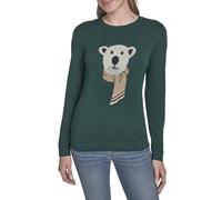 Tommy Hilfiger Adaptive Damen-Sportbekleidung Baumwoll-Rundhals-Grafik-Pullover, Wald, XL