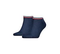 Sneakersocken TOMMY HILFIGER "TH UNI TJ SNEAKER 2P ICONIC", Herren, Gr. 35-38, blau (schwarz navy), Baumwollmischung, Socken Sneakersocken (93993964-35) schwarz navy