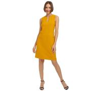 Tommy Hilfiger Damen Sleeveless Split Neck Solid Jacquard Knit Dress Lässiges Abendkleid, Sonnenblume, 34