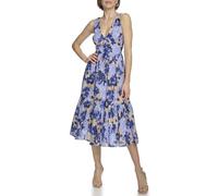 Tommy Hilfiger Ärmelloses gestuftes Midikleid für Damen, Muschel/Blau, 34