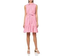 Tommy Hilfiger Ärmelloses Hemdkleid mit Rüschensaum für Damen, Rosette/Hellweiß, 36