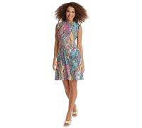Tommy Hilfiger Ärmelloses Jersey-Kleid mit Rüschenausschnitt für Damen, Hot Pink Multi, 40