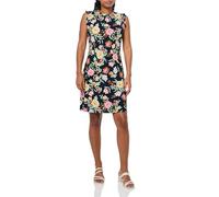 Tommy Hilfiger Damen Sleeveless Ruffle Neck Jersey Dress Kleid, Sky Captain Multi, 40