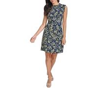 Tommy Hilfiger Ärmelloses Jersey-Kleid mit Rüschenausschnitt für Damen, Sky Captain/Sunshine, 38