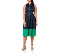 Tommy Hilfiger Ärmelloses Midi-Hemdkleid für Damen, Baumwollsatin, Majorelle Blue, 46