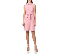Tommy Hilfiger Ärmelloses Mini-Shirtkleid für Damen, mit Kragen, Knopfleiste vorne, zum Binden an der Taille, Rosette/Hellweiß, 36