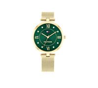 Tommy Hilfiger Analog Quarzuhr für Damen mit Goldfarben Edelstahl-Mesh-Gliederarmband - 1782711