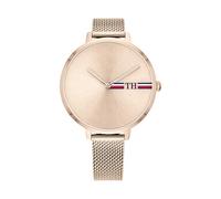 Tommy Hilfiger Analog Quarzuhr für Damen mit Rotgoldfarbenes Edelstahl-Mesh-Gliederarmband - 1782158