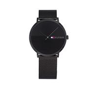 Tommy Hilfiger Analog Quarzuhr für Herren mit Schwarzes Edelstahl-Mesh-Gliederarmband - 1791464