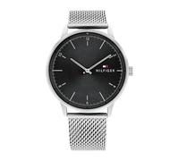 Tommy Hilfiger Analog Quarzuhr für Herren mit Silbernes Edelstahl-Mesh-Gliederarmband - 1791842
