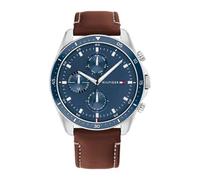 Tommy Hilfiger Analoge Multifunktions-Quarzuhr für Herren mit Armband aus Edelstahl und Leder