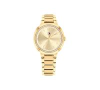Tommy Hilfiger Analoguhr für Damen mit Stahlarmband in Goldfarben | Savannah-Kollektion, champagnerfarbenes Zifferblatt, kristallbesetzte Lünette, SKU: 1782900