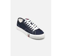 Sneaker TOMMY JEANS "ARCHIVE VULC Y2K", Herren, Gr. 44, dunkelblau, Baumwolle, unifarben, Schuhe Sneaker, Freizeitschuh, Halbschuh, Schnürschuh mit Logoflagge im Plateau (29786603-44) dunkelblau