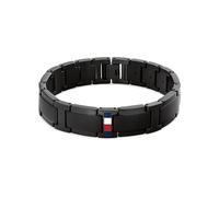 Tommy Hilfiger Jewelry Gliederarmband für Herren aus Schwarzem Edelstahl mit der Ikonischen Flagge - 2790659