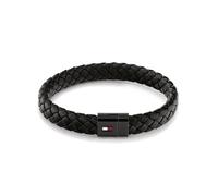 Tommy Hilfiger Lederarmband Round braided bracelet, 2790330, 2790331, blau|rot|schwarz|weiß, color=edelstahlfarben-schwarz-weiß-blau-rot