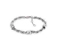 Armkette TOMMY HILFIGER "CHARMS", edelstahlfarben, rot, weiß, blau, Armbänder, Damen, 19cm, Edelstahl, Armkette, Emaille (48284109-0) edelstahlfarben, rot, weiß, blau